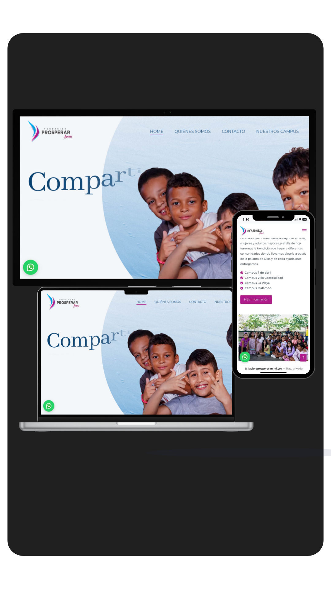 Fundación Prosperar Ammi - Diseño web