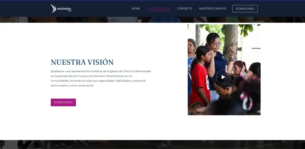 Sección Quiénes somos de Fundación Prosperar Ammi