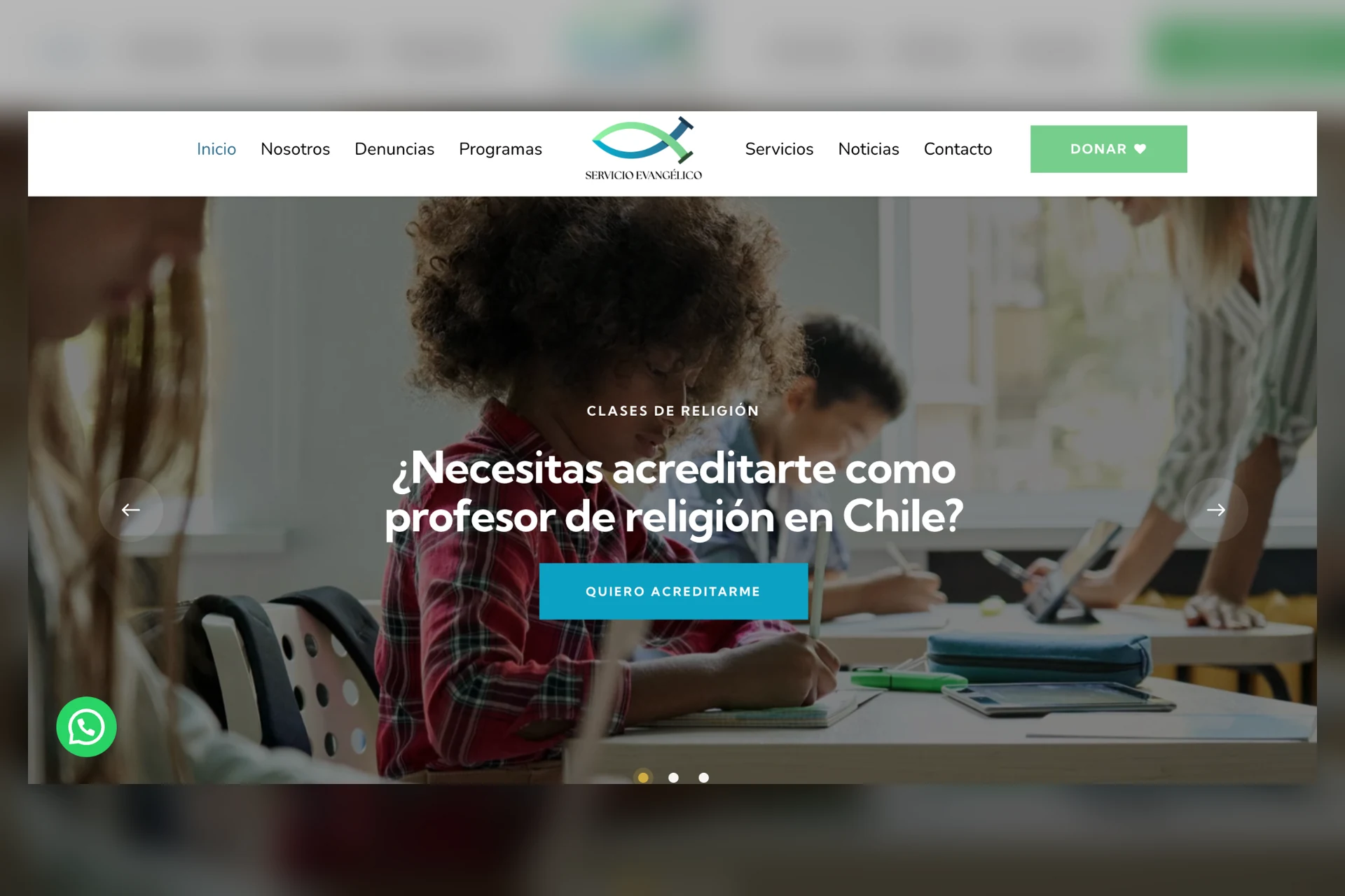 Servicio Evangélico — Diseño y desarrollo web