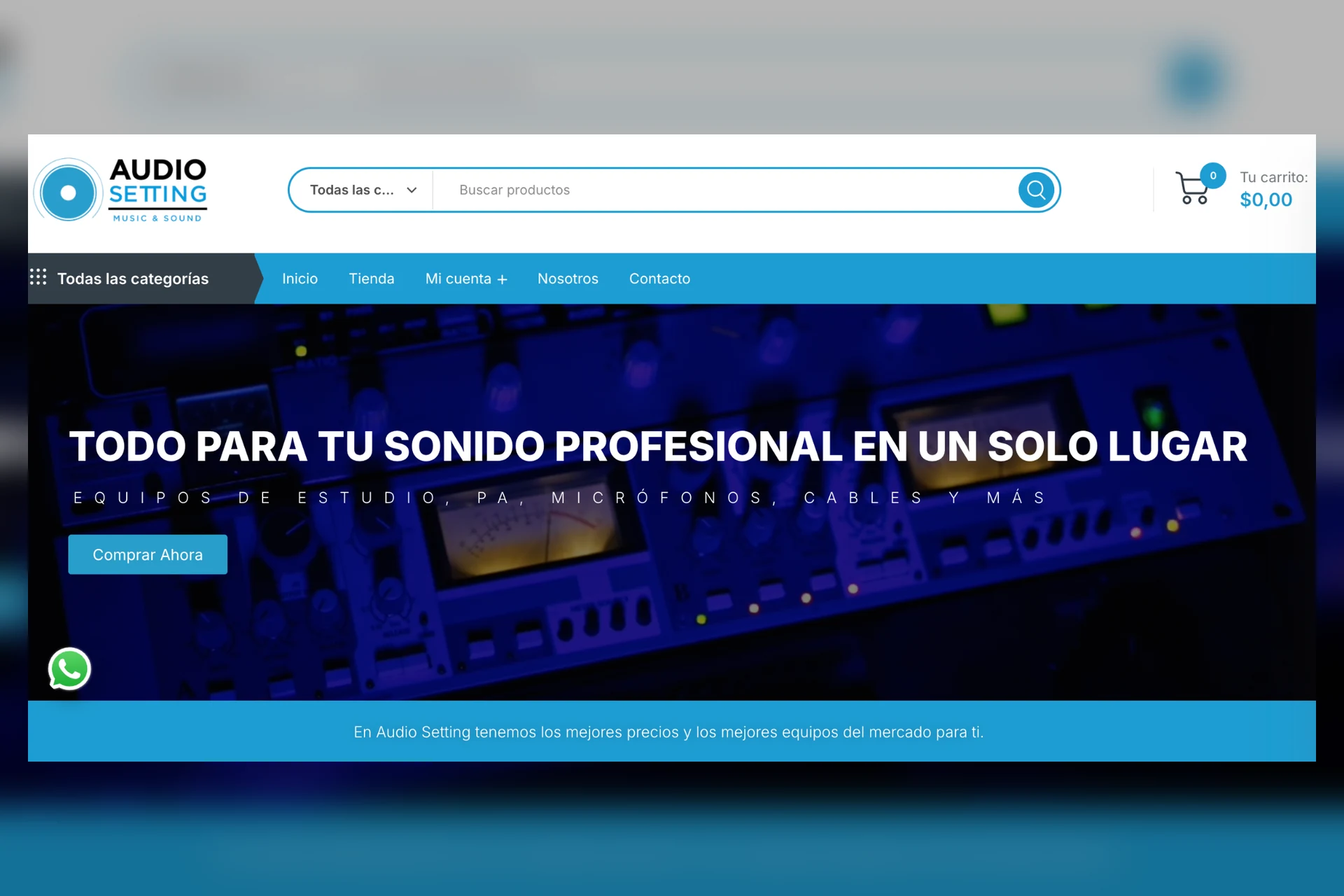 Tienda Audio Setting — Diseño y desarrollo eCommerce