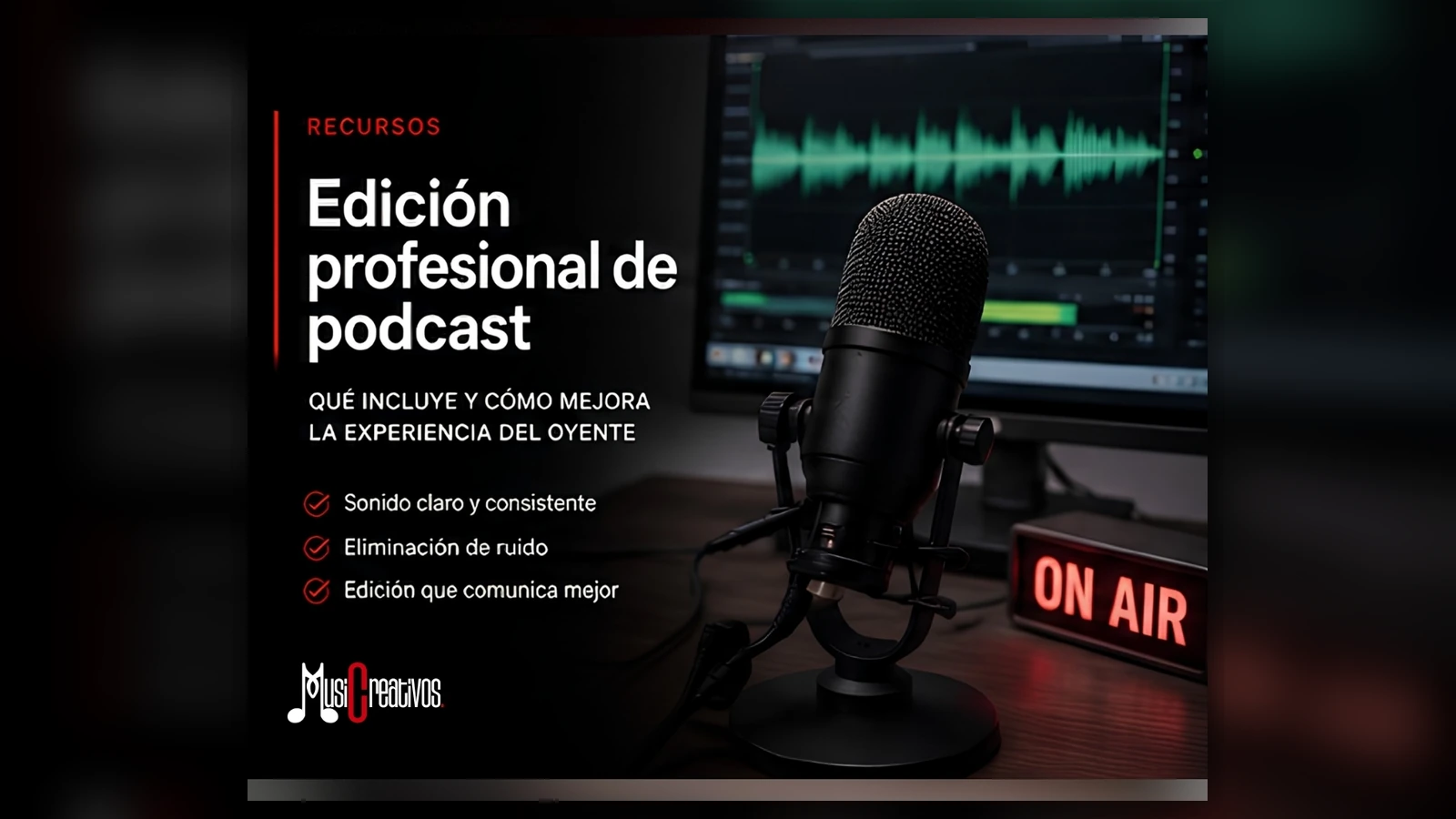 Edición profesional de podcast con limpieza y mezcla de audio