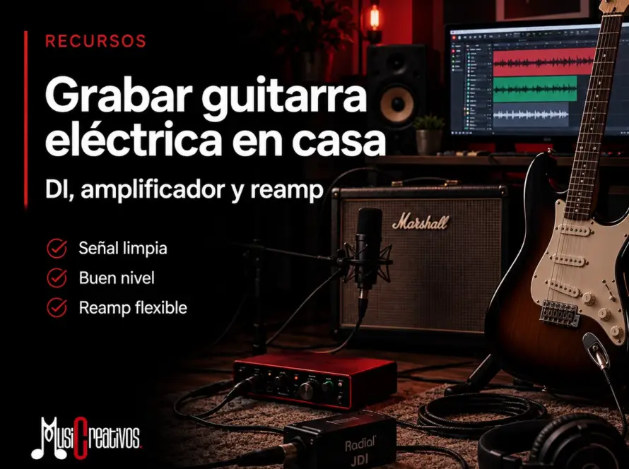 Cómo grabar guitarra eléctrica en casa: DI, amplificador y reamp