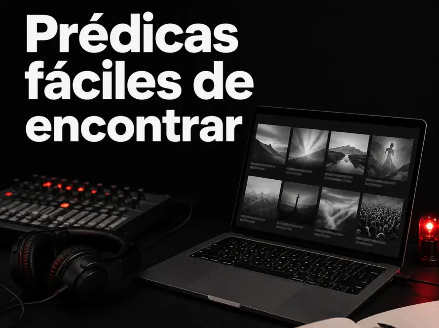 Portátil junto a audífonos y cuaderno para organizar un archivo de enseñanzas